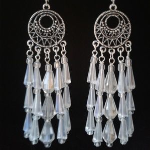 5" Crystal Chandelier Earrings